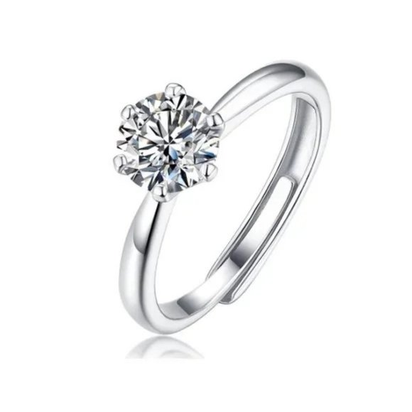 Certified 5ct. t.w. Moissanite Diamond Round Solitaire Engagement Ring NEW - Picture 6 of 13